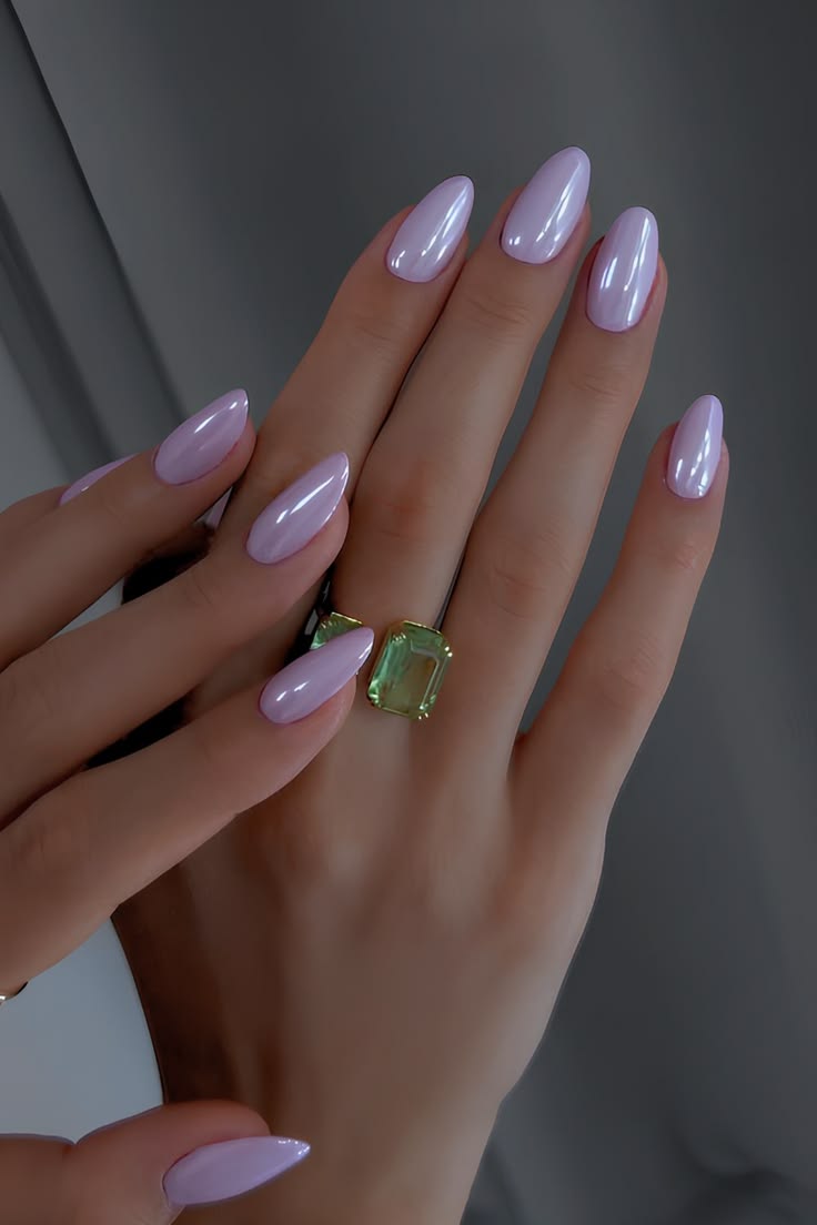 Uñas Lavender Glazed, lavanda perlado